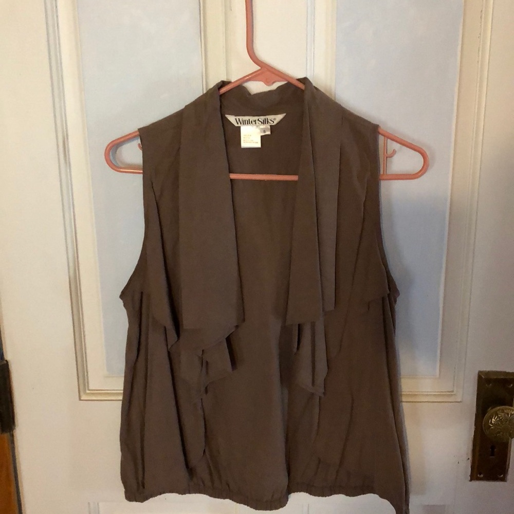 Silk ruffled vest